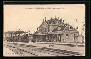 Ansichtskarte Chatillon-sur-Seine, Interieur de la Gare, Bahnhof von der Gleisseite