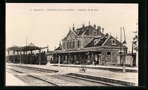 Ansichtskarte Chatillon-sur-Seine, La Gare, Bahnhof von der Gleisseite