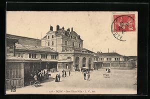 Ansichtskarte Dijon, Gare Dijon-Ville, Stadt-Bahnhof mit Vorplatz