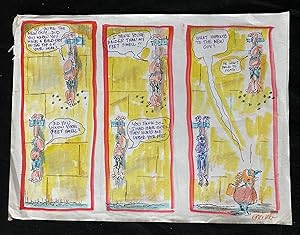 Duck Edwing Original color comic gag art - MAD Magazine