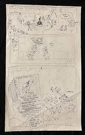 Duck Edwing Original comic gag art - MAD Magazine Max the Axe