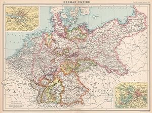 German Empire; Inset maps of Hamburg; Berlin