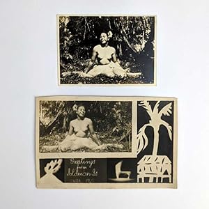 Photograph of Topless Melanesian Woman and SWPA Greeting Card Print