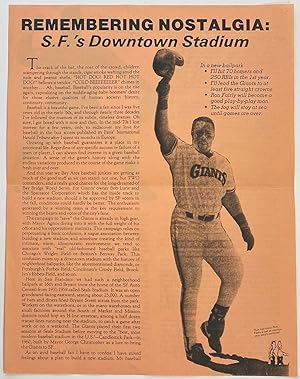 Remembering nostalgia: SF's Downtown Stadium [handbill]