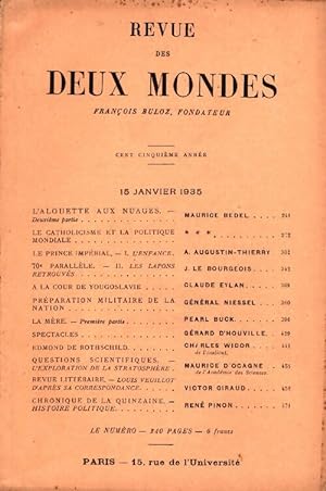 Revue des deux mondes Janvier 1935 - Collectif