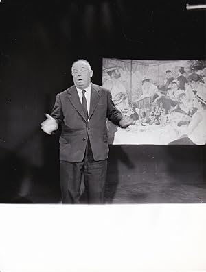 Archive of five original photographs of Jean Renoir on French television, 1958