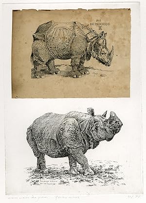 Original Master Print-Haagse Etsclub-Depiction of a rhinoceros-Durer-Hagen-1990
