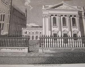 Roman Style Building Next To A Gothic Cathedral. Published April 1802, by E. Harding, 98 Pall Mall.