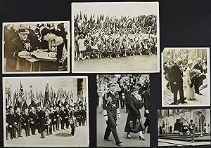 Royal Visit to France (Paris) July 1938 - 11 Official Press Photos (all with butter-paper tags, i...