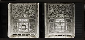 "DELHI: PALACE IN THE FORT, CARVED TRACERY SCREEN IN THE KHAS MAHAL" [GLASS STEREOVIEW]