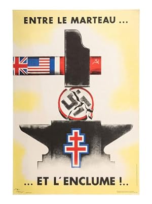 Allied poster printed in Philadelphia in April 1944, for the provisional French government in Alg...