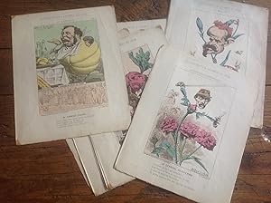 Caricatures d'époque NAPOLEON III 14 gravures en couleurs