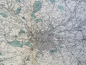 Manchester England United Kingdom 1881 Edward Weller detailed city plan