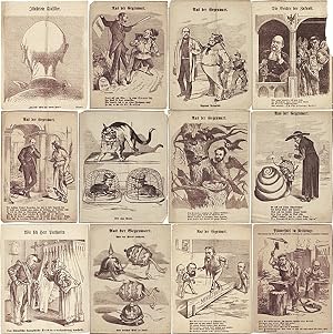 Otto von Bismarck. Sammlung von 12 politischen Karikaturen der Kaiserzeit mit Bismarckfigur oder ...