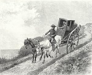 THE POSTILLION After GOUBIE Engraved by LALAUZE,1877 Steel Engraving