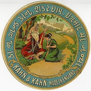 "KAHN & KAHN Made in England" Etiquette-chromo originale (entre 1890 et 1900)