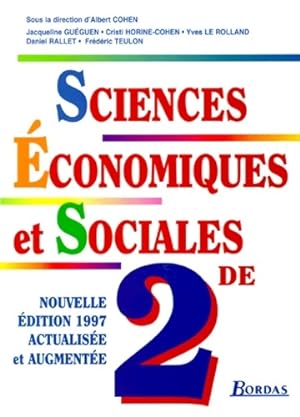 Sciences ?conomiques et sociales Seconde Edition 1997 - Collectif