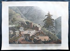 Views in the Himalaya Mountains (Viste sulle montagne dellHimalaya). Tavola XIV. Village & Castl...