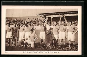 Ansichtskarte Amsterdam, Olympia 1928, Italienische Fussballmannschaft