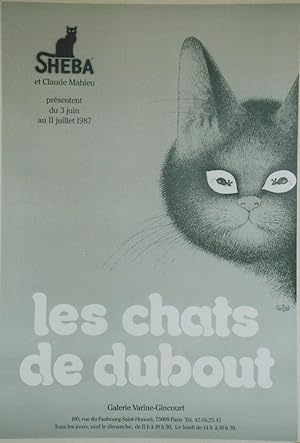 "LES CHATS DE DUBOUT" Affiche originale entoilée / Offset par DUBOUT éditée par SHEBA et Claude M...