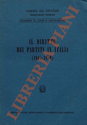 Il diritto dei partiti in Italia (1945-1970).