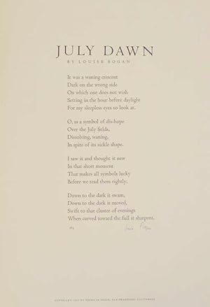 July Dawn (Signed Broadside)