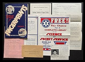 Collection of 1920 Dunlap Fingerprint School Advertising, Letters & Ephemera