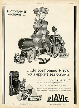 "PLAVIC" Annonce originale entoilée illustrée par Jean-Jacques ROUSSAU et parue dans L'ILLUSTRATI...