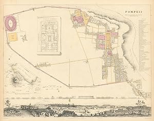 POMPEII.; inset Domus Pansae; plan of the coast in the vicinity of Vesuvius