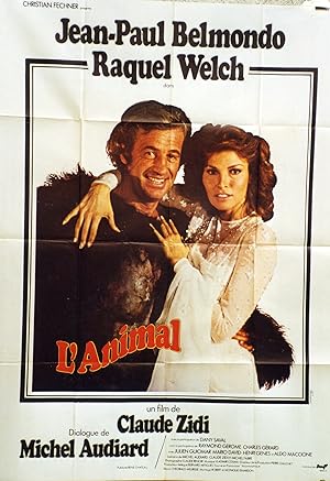 "L'ANIMAL" Affiche originale Réalisé par Claude ZIDI en 1977 avec Jean-Paul BELMONDO, Raquel WELC...