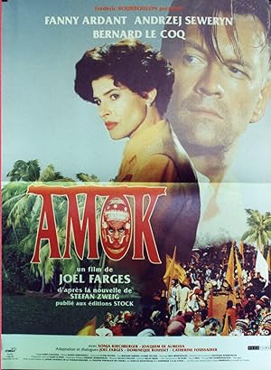 "AMOK" Affiche originale D'après la nouvelle de Stefan ZWEIG / Réalisé par Joël FARGES en 1993 av...