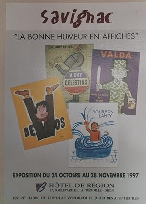 "LA BONNE HUMEUR EN AFFICHES" Affiche originale entoilée EXPOSITION HÔTEL DE LA RÉGION DIJON 1997...