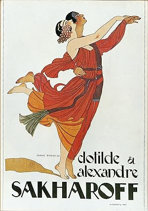 "Clotilde & Alexandre SAKHAROFF" Reproduction de l'affiche de George BARBIER parue en 1921