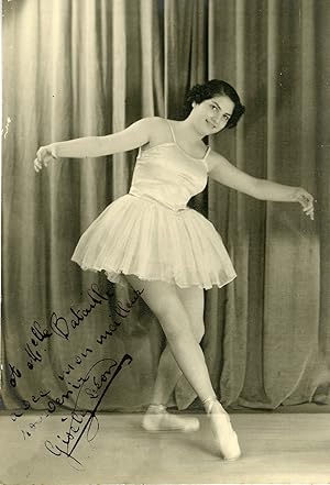 "Gisèle LÉON" Photo originale dédicacée à Mlle Marthe BATAILLE professeur de danse à Marseille (P...