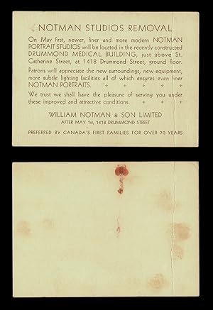 1930 "Notman Studios Removal" Card