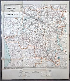 Carte du Congo Belge. / Kaart van Belgisch Congo [Kongo]. Dressé par le Service Cartographique du...