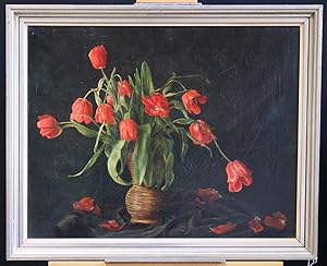 Blumenstillleben mit roten Tulpen, 1. Hälfte 20. Jh.