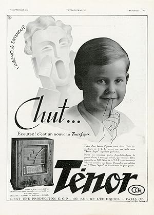 "TÉNOR SUPER" Annonce originale entoilée L'ILLUSTRATION 14/09/1935