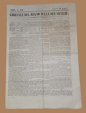 Giornale del Regno delle Due Sicilie 19 Giugno 1843 Pennadomo India Bombay
