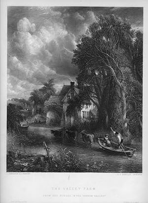 THE VALLEY FARM After J. CONSTABLE Engraved by BENTLEY,1849 Steel Engraving