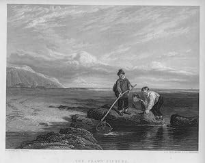 THE PRAWN FISHERS After W. COLLINS Engraved by WILLMORE,1849 Steel Engraving