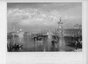 VENICE THE DOGANA Aftyer J.M.W. TURNER Engraved by WILLMORE,1849 Steel Engraving