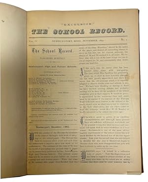 The School Record, Vol, IV, No. 1,2, 4-9 (November, December, February-July 1893-1894); Vol V., N...