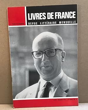 Livres de France Revue littéraire mensuelle/ décembre 1965/ numero consacré à pierre de Boisdeffre
