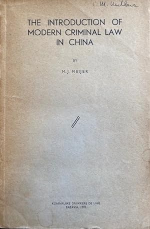 The Introduction of Modern Criminal Law in China
