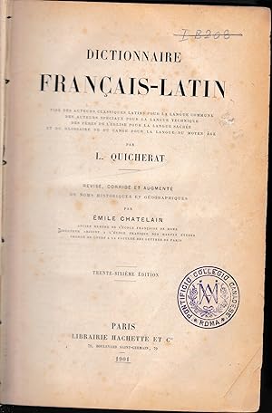 Dictionnaire Francais-Latin