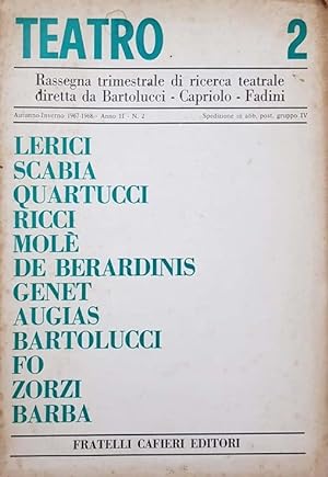 Rassegna trimestrale di ricerca teatrale diretta da Bartolucci-Capriolo-Fadini 1967-1968