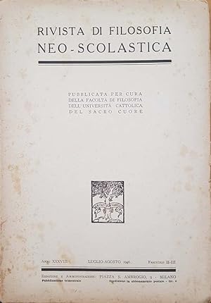 Rivista di filosofia neo-scolastica. Luglio-agosto 1946, Fascicolo II-III