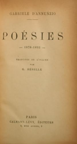 POÉSIES, 1878-1893.