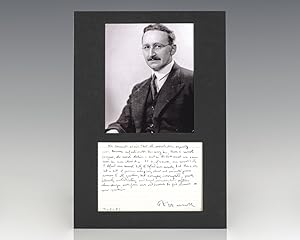 Friedrich August von Hayek Autograph Note Signed.